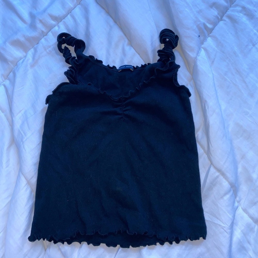 Black brandy ruffled tank
